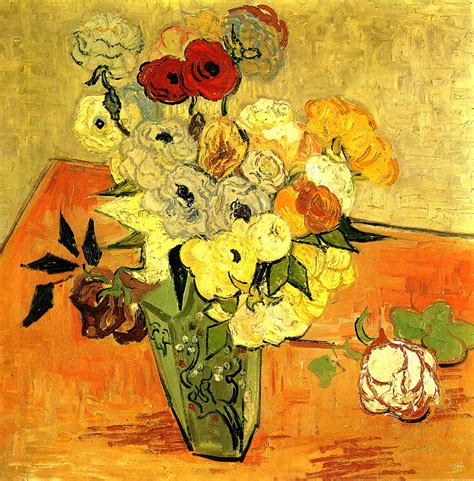 Asserts that in the summer of 1890, van gogh was influenced by two cézanne flower pictures in the. Van Gogh - Still Life: Japanese Vase with Roses and ...