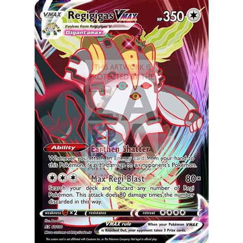It was first published by media factory in october 1996 in japan and has been published by wizards of the coast since december 1998. Regigigas VMAX Custom Pokemon Card - ZabaTV
