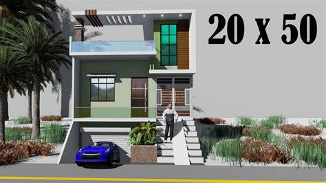 20x50 3d House Design 20 By 50 Basement Plan 20 By 50 Car Parking