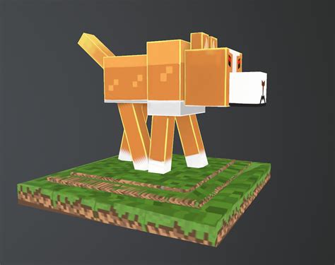 Minecraft Dog Hand Painted Character 3d Model By Kellyjohnson3dart