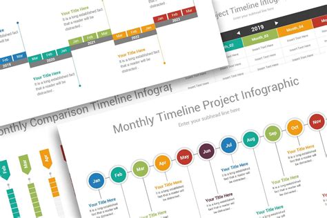 Monthly Timeline Infographics Presentation Templates Creative Market