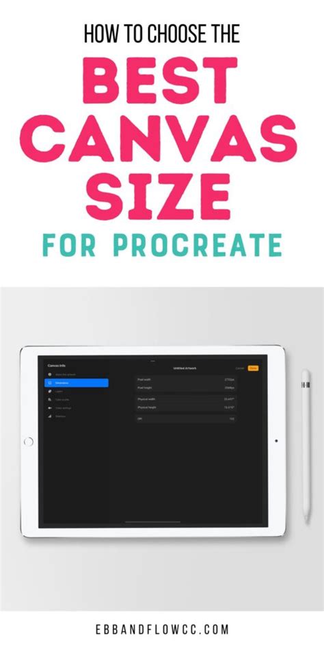 The Best Canvas Size For Procreate Ebb And Flow Creative Co