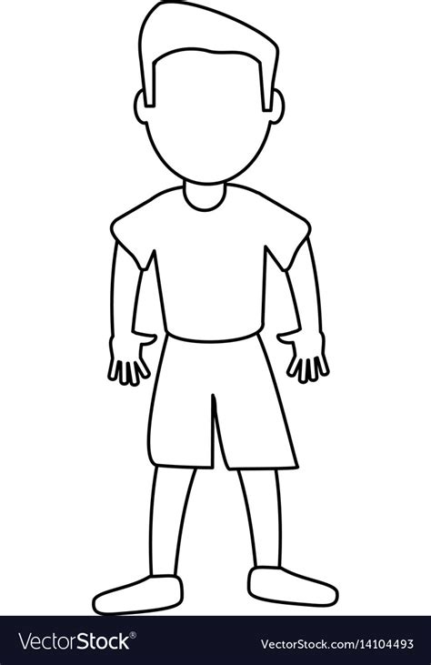 Character Boy Son Image Outline Royalty Free Vector Image