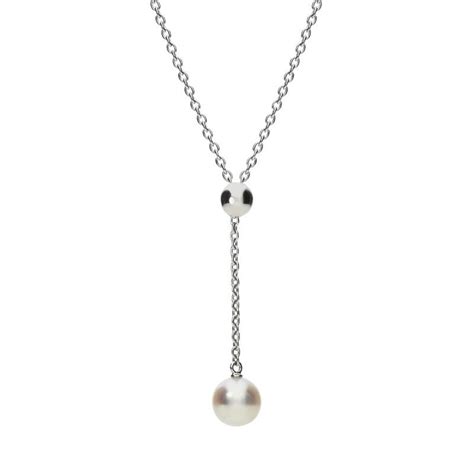 Mikimoto Pearls In Motion 18ct White Gold Akoya Pearl Drop Necklace
