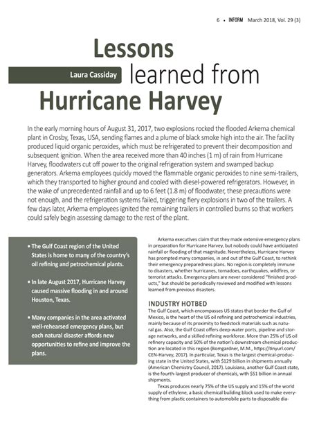 Pdf Lessons Learned From Hurricane Harvey