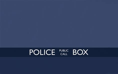 Police Public Call Box Text On Black Background Doctor Who Tardis