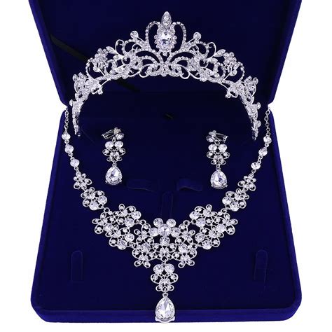 2020 Bridal Tiaras Hair Necklace Earrings Accessories Wedding Jewelry