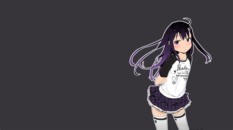 Wallpaper Long Hair Anime Girls Stockings Cartoon Dark Hair Short Skirt Arekusa Mahone
