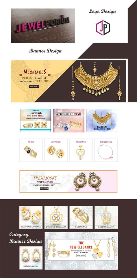 The Website For Jewelry Store Is Displayed In Multiple Colors And Sizes