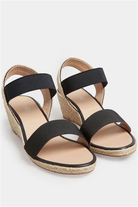Black Espadrille Wedge Sandals In Wide E Fit And Extra Wide Eee Fit