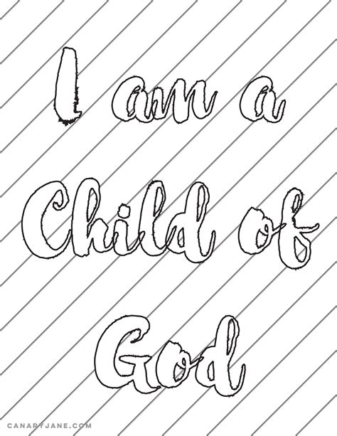 Free I Am A Child Of God Handouts Canary Jane