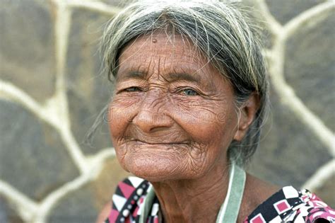 Portrait Of Very Old Wrinkled Latino Woman Editorial
