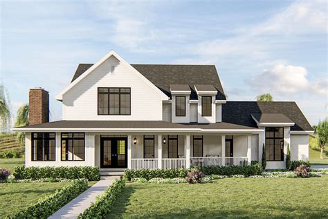 4 Bed Southern Farmhouse Plan With Large Covered Front Porch 62816dj