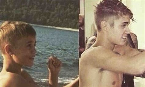 Shirtless Justin Bieber Recreates Throwback Snap In New Instagram Picture Daily Mail Online