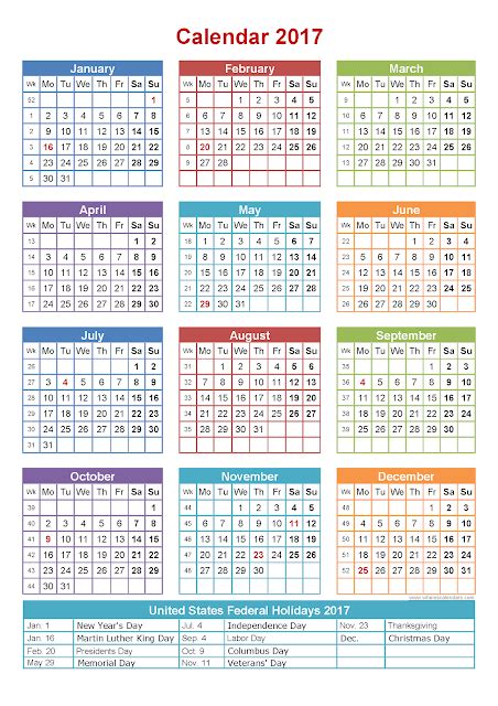 Printable Calendar 2016