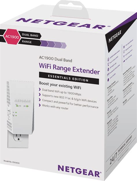 Netgear Nighthawk Ac1900 Dual Band Wi Fi Range Extender White Ex6400