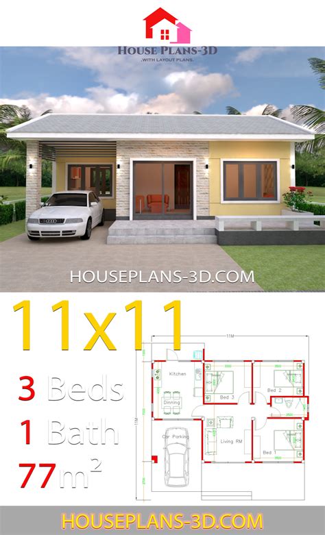 simple-house-design-plans-11x11-with-3-bedrooms-house-plans-3d