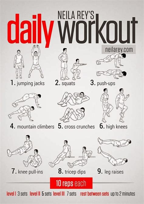 All Exercises By Neila Rey Easy Daily Workouts Daily Workout Daily