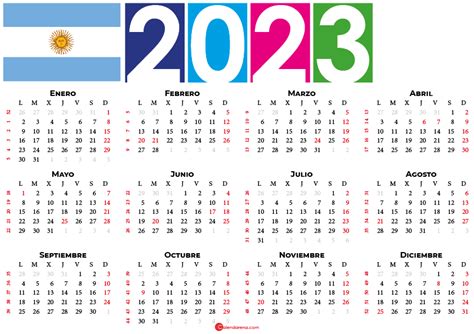 Calendario 2023 Argentina Calendario Letras De Pancarta Felicitar A