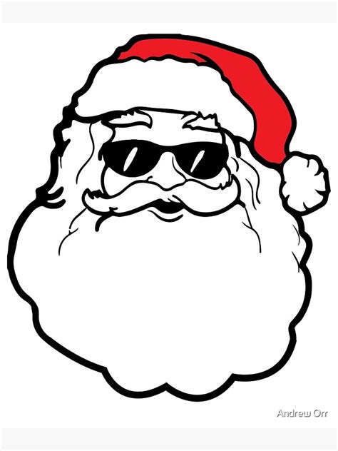 Cool Santa Wearing Sunglasses Poster For Sale By Soulfire86 Redbubble