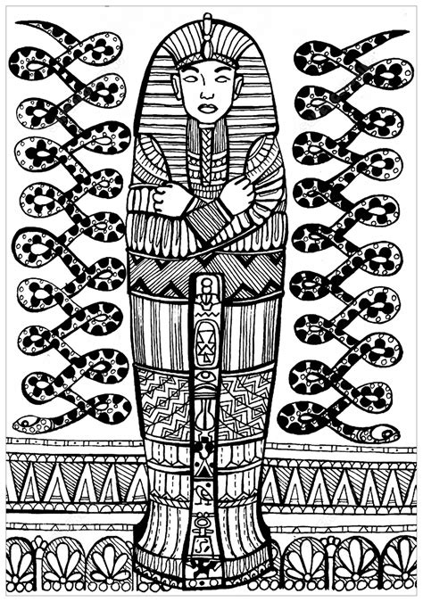 Egyptian Pharaoh Sarcophagus Coloring Pages