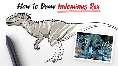 How To Draw Indominus Rex Dinosaur From Jurassic World Movie Easy