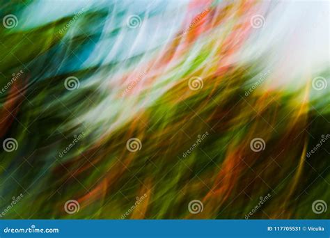 Spring Blurred Flowers Abstract Motion Blur Effect Stock Image Image