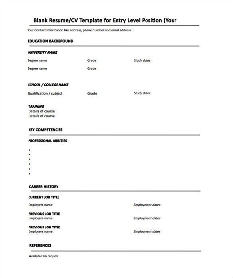 Looking for 21 blank resume template pdf examples best resume templates? Blank Resume Template - 15+ Free PSD, Vector EPS, AI, Format Download | Free & Premium Templates