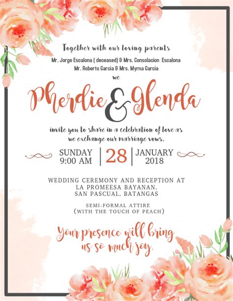 Personalize your wedding invitations in just minutes using our beautifully designed. Wedding Invitation Template | PosterMyWall