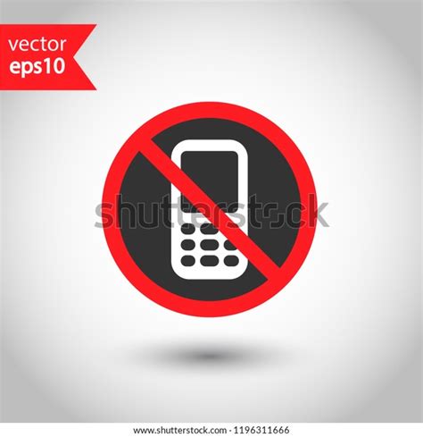 Forbidden Mobile Phone Icon No Mobile Stock Vector Royalty Free