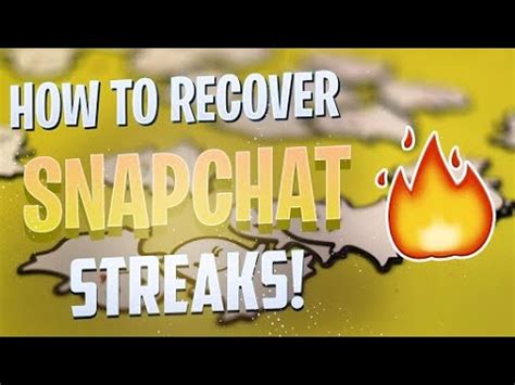 Have you lost your snapchat streak? How To Recover Lost Snapchat Streak! - YouTube