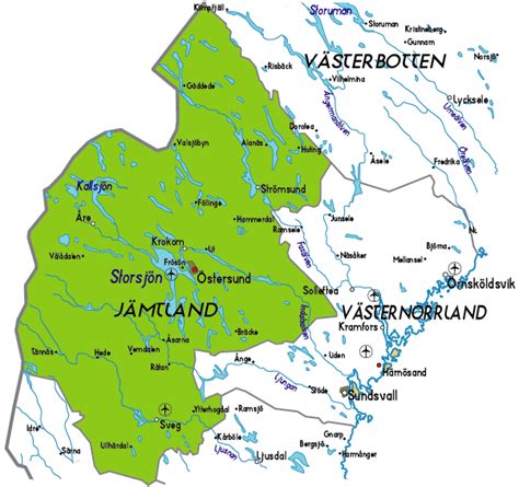 Karta över hotell i östersund: Jamtland Sweden Map - ToursMaps.com