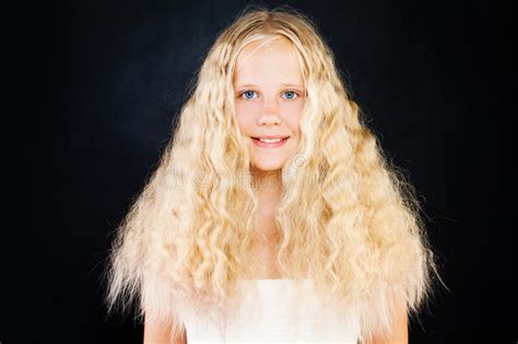 Cute Young Girl With Blonde Curly Hair Blonde Teen Girl