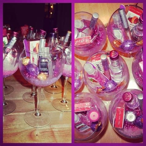 Bachelorette Favors Glitter Wine Glasses Filled With