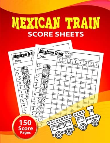 Mexican Train Score Sheets 150 Large Mexican Train Game Score Pads