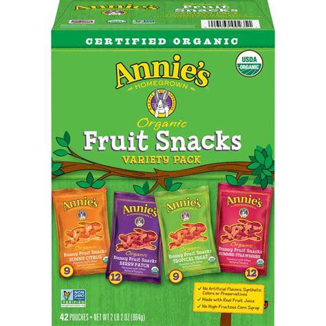 Annies Organic Bunny Fruit Snacks Variety Pack 34 Oz