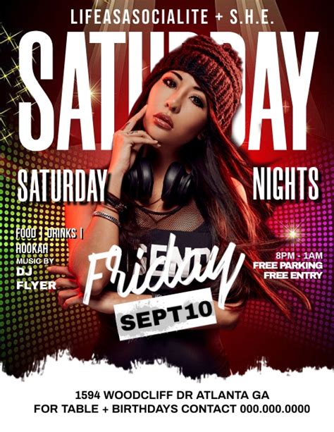Saturday Night Club Party Flyer Template Postermywall