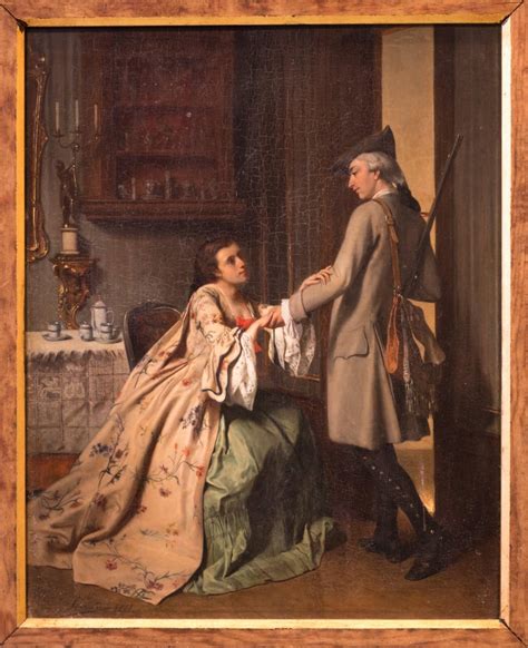 Genre Painting Parting Lovers French 19th Centry Oil On Canvas For
