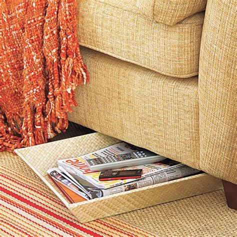 9 Ways To Add Storage Using The Area Under Your Sofa Apartment Therapy