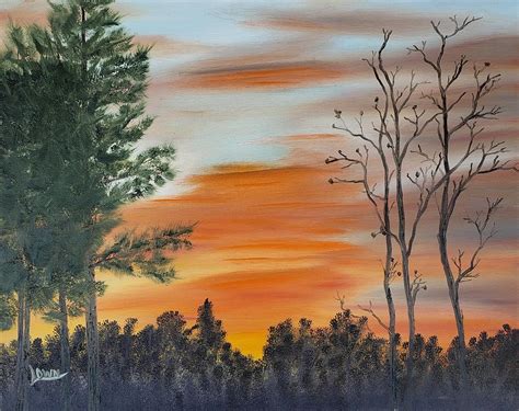 Carolina Sunset Painting By Wayne Lown Fine Art America