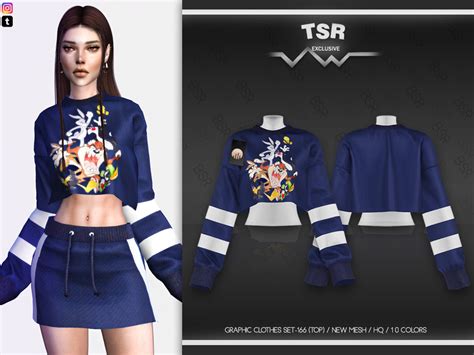 Graphic Clothes Set 166 Top Bd573 By Busra Tr At Tsr Sims 4 Updates