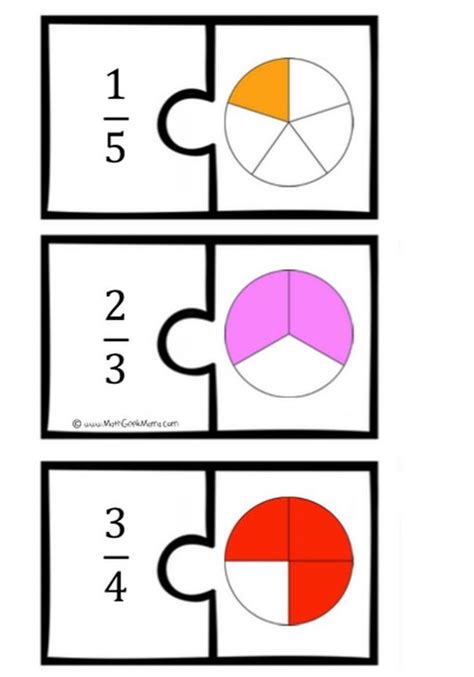 Fraction Math Puzzles Printable Math Fractions Maths Puzzles Fractions