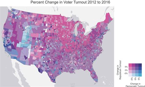 Using Bivariate Colors To Map Change In Election Turnout