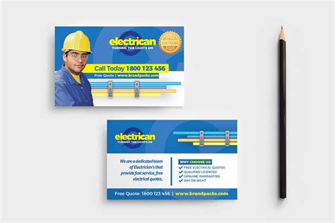 Delivering ideas for a safe life. Electrician Business Card Template in PSD, Ai & Vector ...