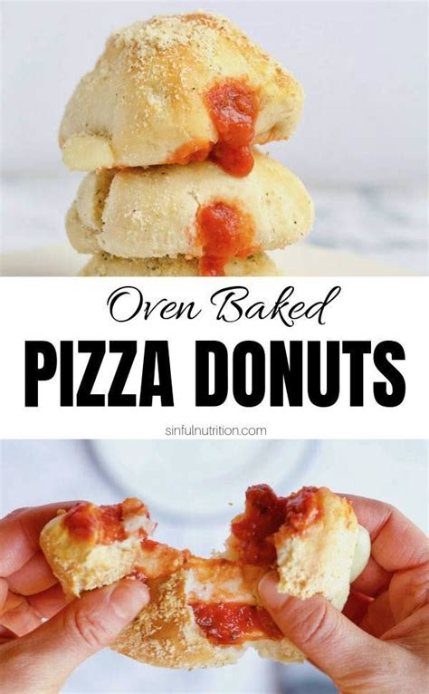 Oven Baked Pizza Donuts Sinful Nutrition Recipe Recipes Easy Homemade Pizza Donut Recipes