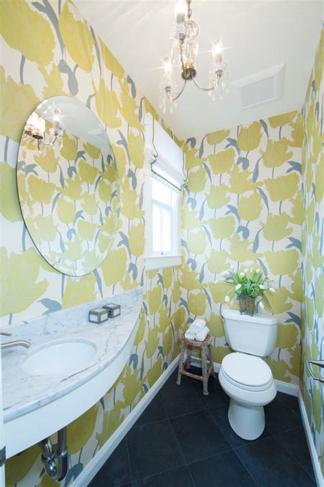 San Francisco Floral Powder Room Transitional Powder Room San