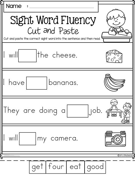 10 First Grade Sight Words Worksheets