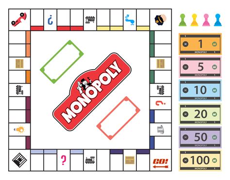 Printable Monopoly Board Game Template Printable Cards