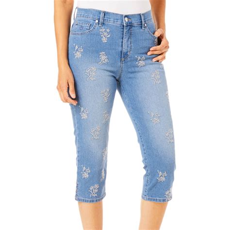 Gloria Vanderbilt Amanda Floral Embroidered Capri Pants Jeans Clothing And Accessories Shop