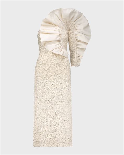 Mara Hoffman Evelyn Ruffle Smocked Cotton Midi Popcorn Dress Neiman Marcus